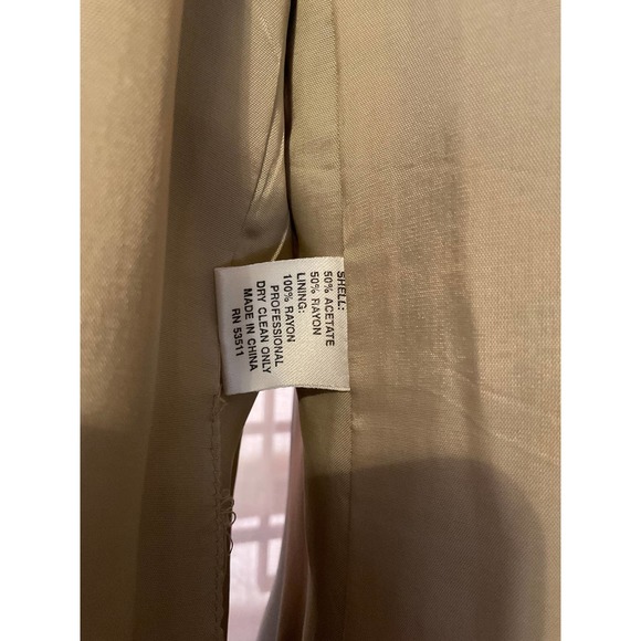 Vintage Y2K Like New Kenar Designer Blazer Jacket Sz.4 Olive Green/black silky - Picture 9 of 12